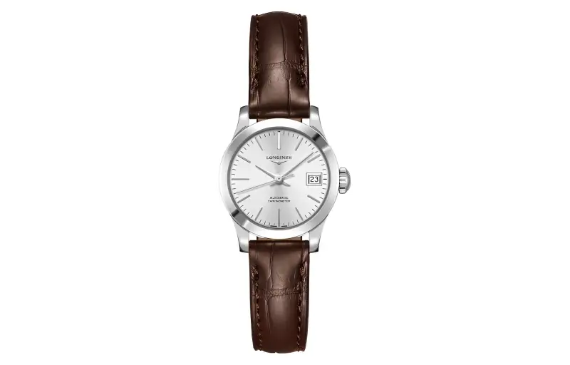 LONGINES Pioneer Collection Automatic Mechanical Movement 30m Waterproof Women's Watch 26mm Silver Dial