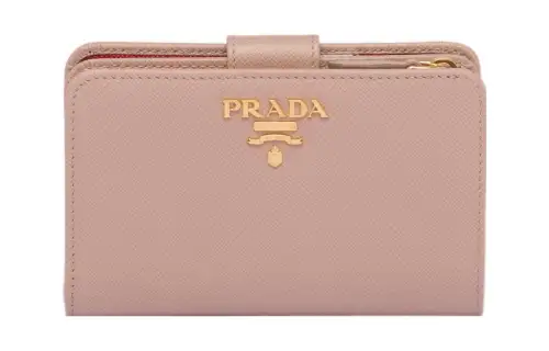 PRADA Saffiano Leather Wallet Small Women's Pink