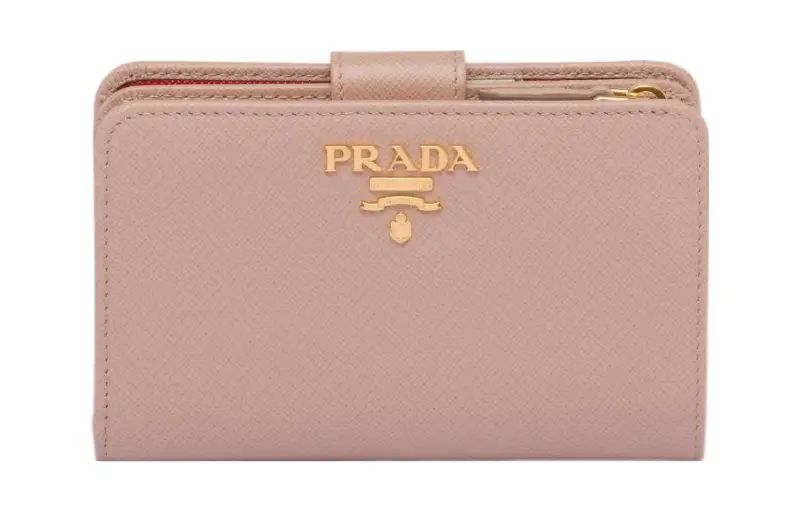 PRADA Saffiano Leather Wallet Small Women's Pink