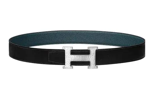 HERMES H Martelee Cow Leather Belts Women's Width 3.2cm