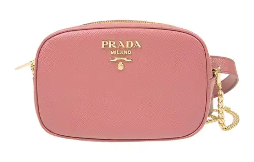 PRADA Saffiano Calfskin Belt Fanny Pack Women's Pink