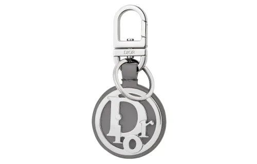 DIOR Cow Leather Keychains Men's Gray