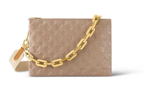 LOUIS VUITTON Coussin Sheepskin With Cow Leather Trim Handbag, Shoulder Bag, Crossbody Bag Medium Women's Brown