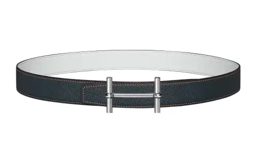 HERMES Epsom Cow Leather Belts Women's Dark Blue Width 3.2cm
