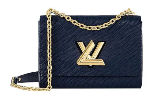 LOUIS VUITTON Women's Twist MM Crossbody Bag Epi Leather Blue