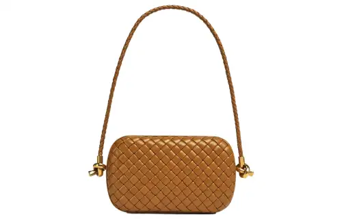 Bottega Veneta KNOT Lambskin Evening Bag Handbag, Shoulder Bag Women's Camel