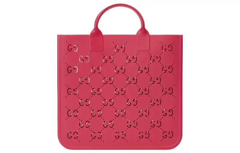 GUCCI Rubber Tote Bag, Shopping Bag, Handbag, Kids' Bag Kids' Fuchsia