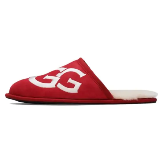 UGG Scuff Logo Slipper Samba Red Cream
