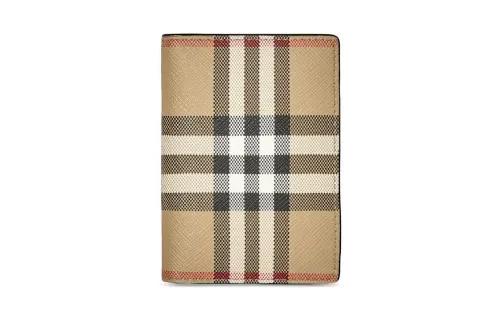 Burberry PU Polyurethane Wallet, Card Holder Regular Men's Beige