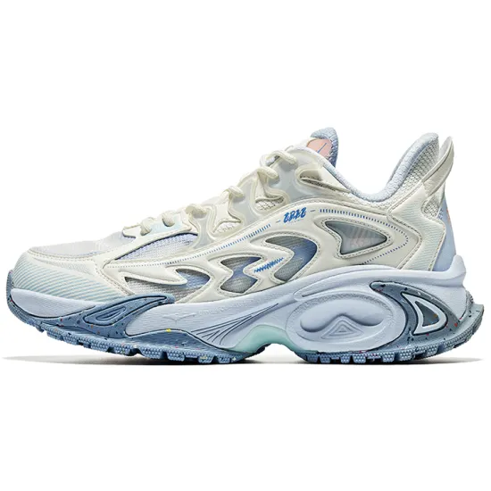 Erke Casual Shoes Women's Low Top Microcrystal White/Light Gray Blue