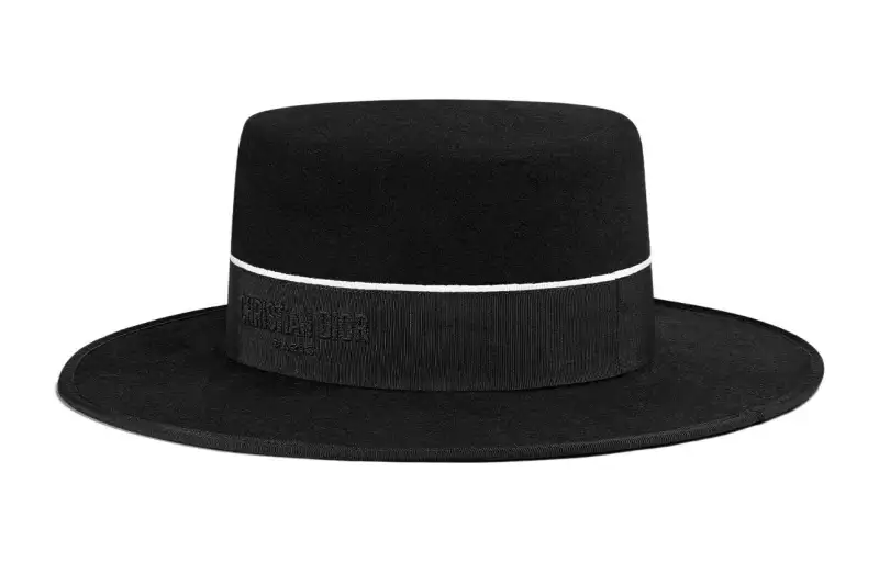 DIOR Rabbit Fur Felt Top Hats Women's Black