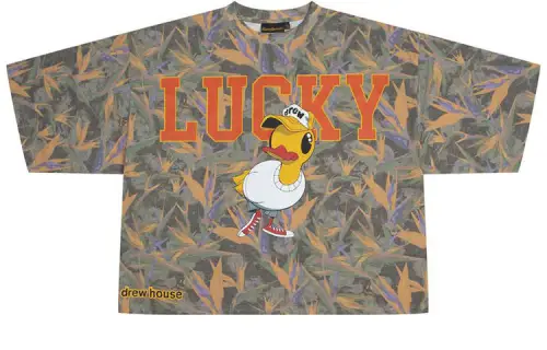 Drew house T Shirts Unisex Camouflage Crew Neck Moderate Straight Fit