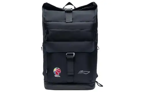 Li Ning Sports Basketball Collection Polyester Students Backpack Regular Unisex Black