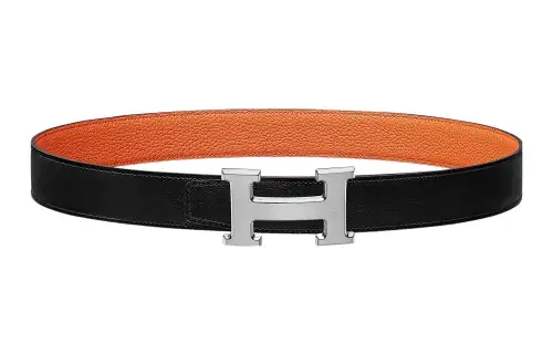 HERMES Togo Calfskin Leather Belts Women's Width 3.2cm