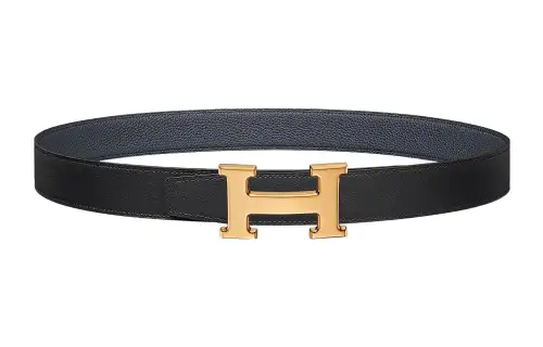 HERMES H Belt Buckle Cow Leather Belts Women's Width 3.2cm