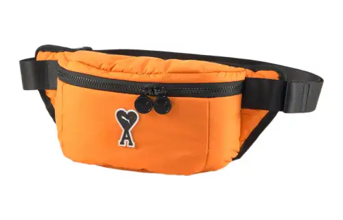 PUMA AMI Collaboration Fabric One Shoulder Crossbody Sling Bag, Fanny Pack Regular Unisex Orange