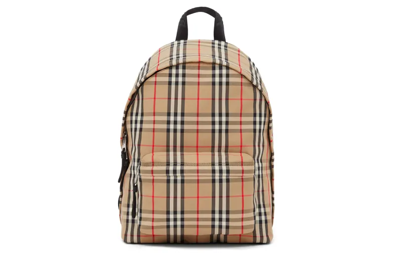 Burberry Vintage Check Nylon Backpack Archive Beige