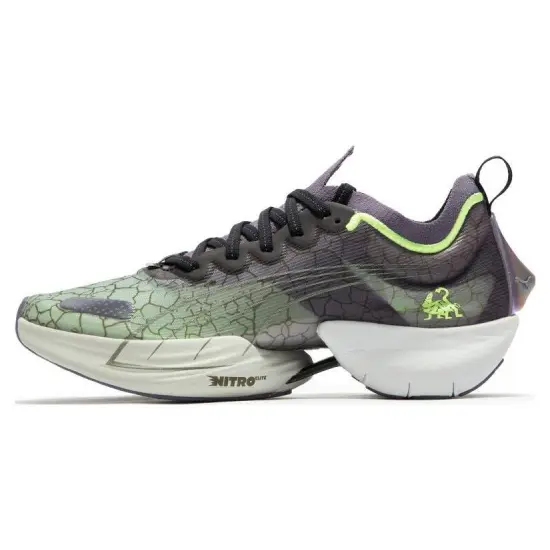 PUMA Fast-R Nitro Elite Running Shoes Men Low-top Gray/Green/Purple