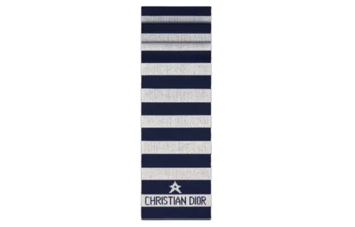 DIOR Knit Scarves Women's Marine Blue/Light Gray