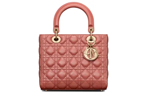 DIOR Lady Dior Sheepskin Handbag Shoulder Bag, Crossbody Bag, Handbag Medium Women's Rusty