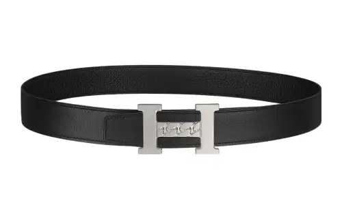 HERMES Cow Leather Belts Men's Width 3.2cm