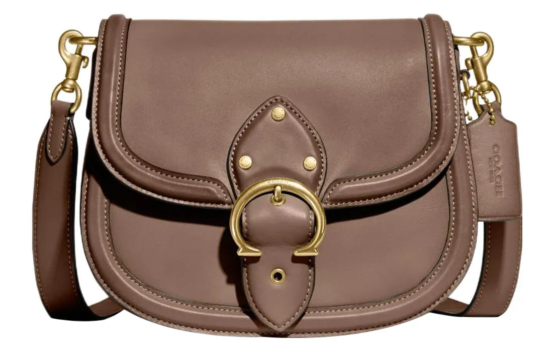 COACH Beat Leather Crossbody Bags Small Women's Taupe