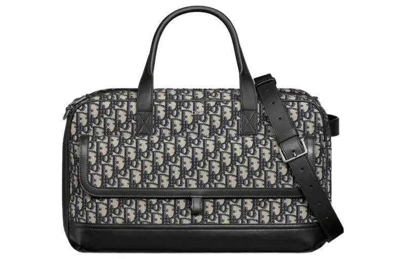 DIOR Hit The Road Oblique Print With Smooth Cow Leather Pet Carrier Handbag Unisex Beige/Black