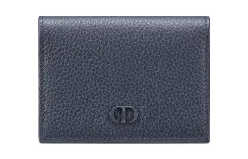DIOR Grained Calfskin Business Card Holder, Coin Purse, Card Holder Men's Marine Blue