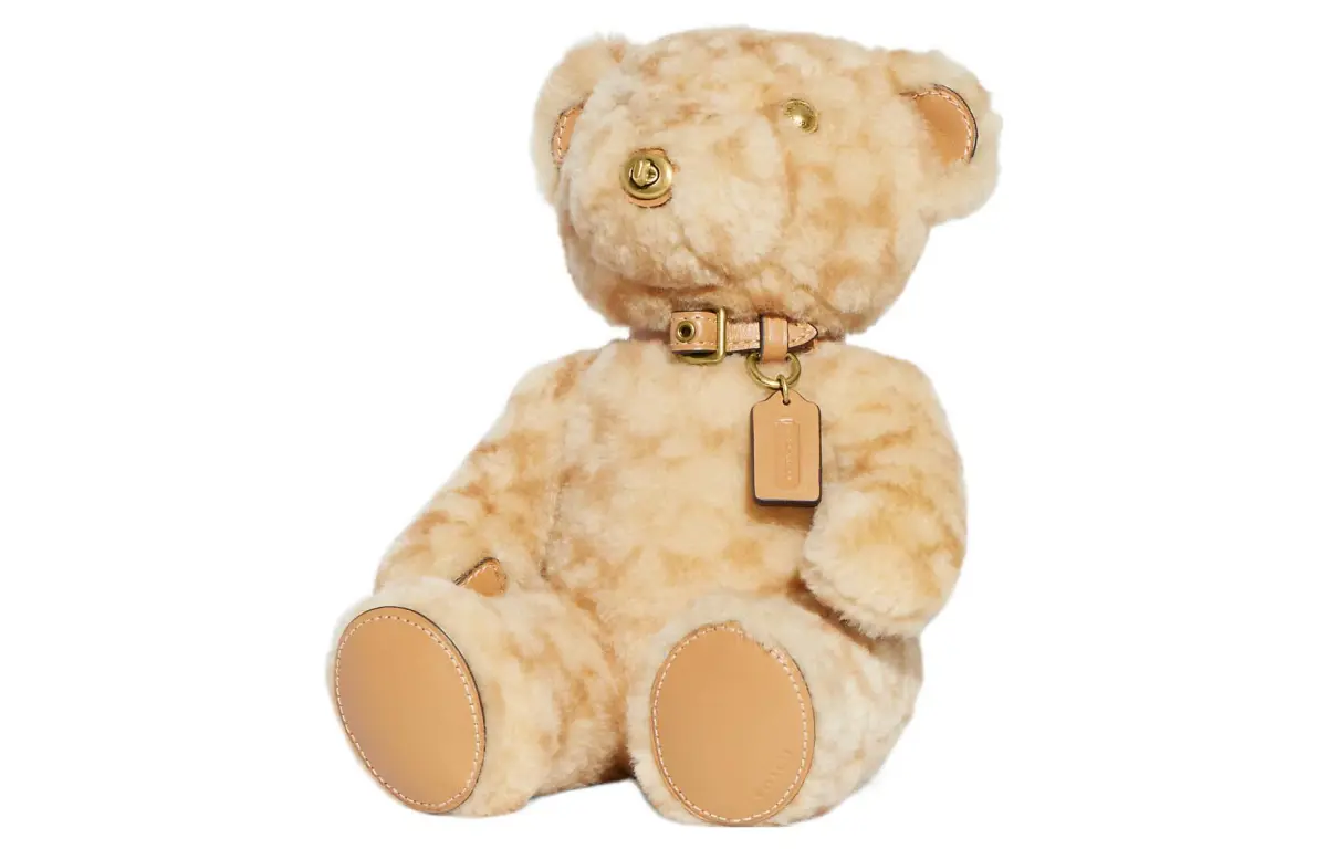 COACH Shearling With Cow Leather Bag Charm Bag Merch Women's Beige