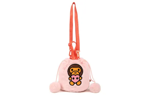 A BATHING APE Polyester Lanterns Bag, Handbag, Shoulder Bag, Crossbody Bag Regular Women's Pink