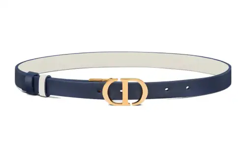 DIOR Cow Leather Belts Women's Blue Width 2cm