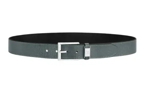 LOUIS VUITTON Leather Belts Men's Green Width 3.5cm