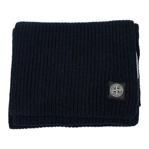 Stone Island ribbed Compass-patch scarf