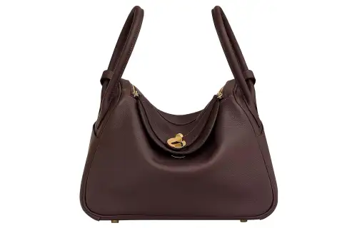 HERMES Lindy Evercolor Calfskin Handbag Regular 26 Women's 0G Rouge Sellier Saddle Red