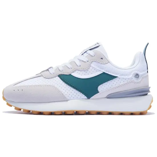 LiNing Fangyuan Classic Anti-Slip Wear-Resistant Low-Top Sports Casual Shoes Women's White Gray Green