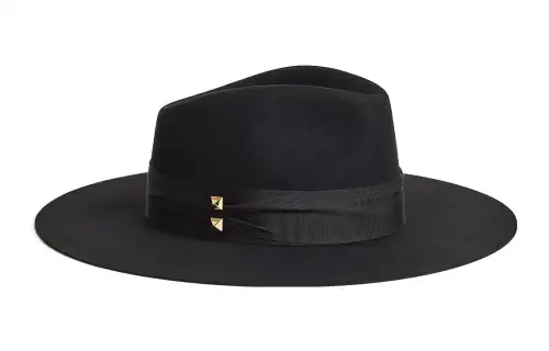HERMES Rabbit Fur Felt Top Hats Women's Black