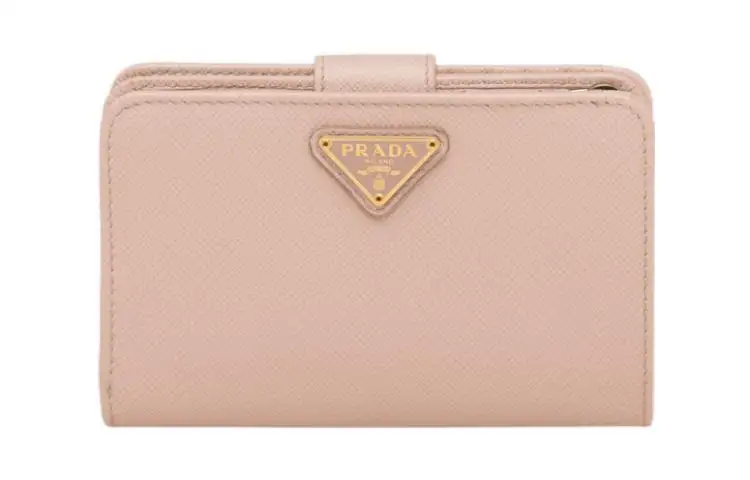 PRADA Saffiano Leather Wallet Small Women's Pink