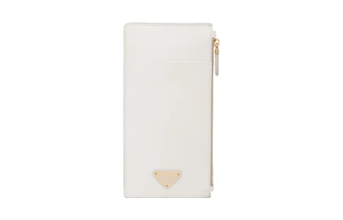 PRADA Saffiano Leather Wallet Women's White