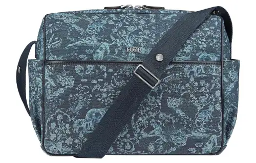 DIOR Cotton Canvas With Cow Leather Detail Mother And Baby Changing Bag, Canvas Shoulder Bag, Crossbody Bag Unisex