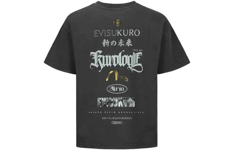 EVISU T Shirts Men's Crew Neck Moderate Straight Fit