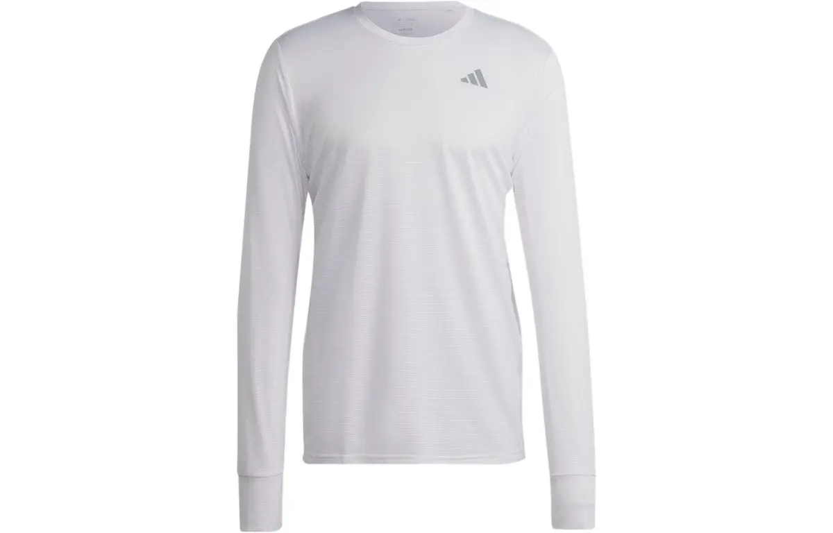 Adidas T-Shirts Men's White Crew Neck Moderate Straight Fit