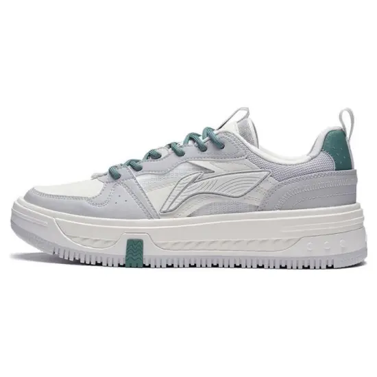 LINING Xingchuan Skateboard Shoes Men Low-Top Gray White/Cyan