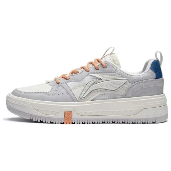 LINING Xingchuan Skateboard Shoes Women's Low-Top Gray White/Blue