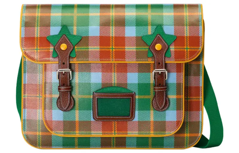 GUCCI Canvas With Leather Binding Shoulder Bag, Crossbody Bag, Kids' Bag Kids' Blue/Green/Red