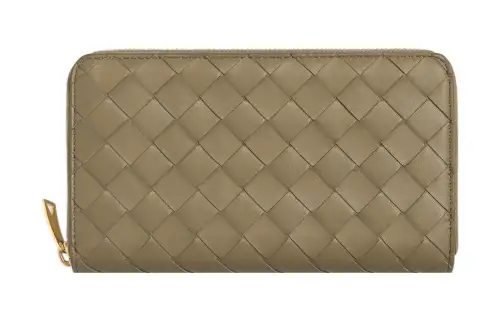 Bottega Veneta Intrecciato Weave Zip Around Wallet