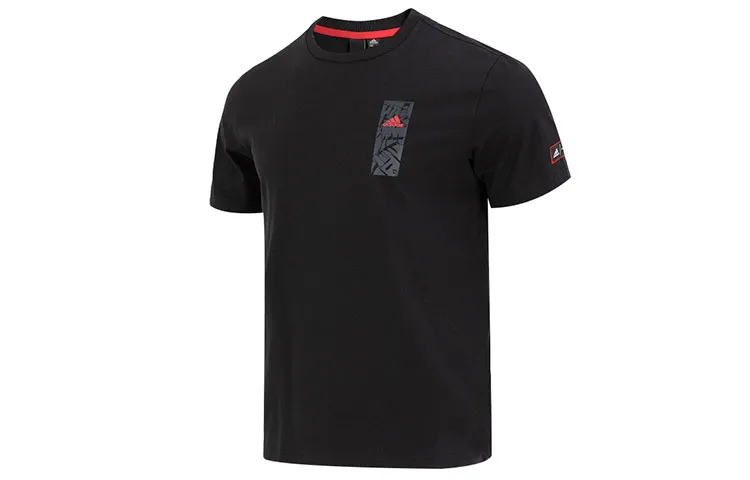 Adidas CNY T-Shirts Men's Black Crew Neck Moderate Straight Fit