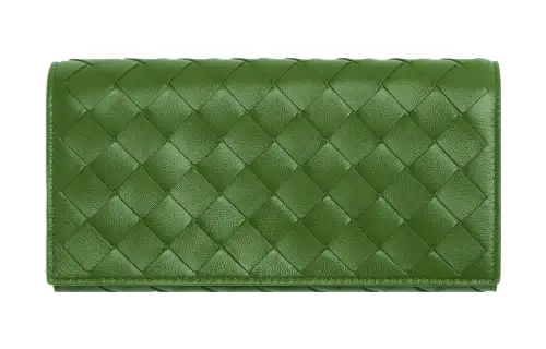 Bottega Veneta Sheepskin Wallet Large Women's Avocado Green