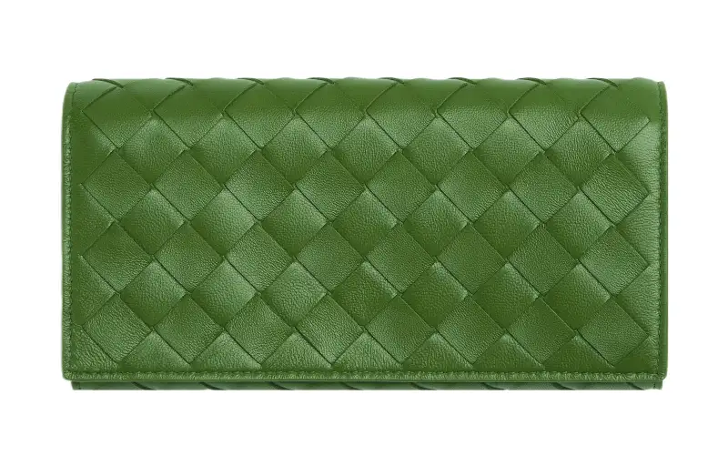 Bottega Veneta Sheepskin Wallet Large Women's Avocado Green