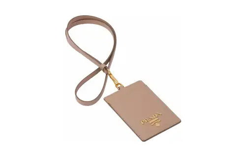 PRADA Saffiano Leather Card Holder Women's Dark Pink