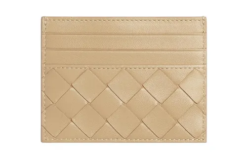 Bottega Veneta Lambskin Card Holder Women's Beige